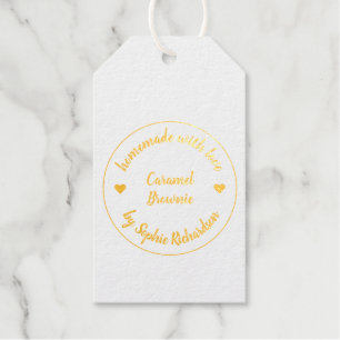 Homemade with Love Gold Heart Modern Baking Gift Tags