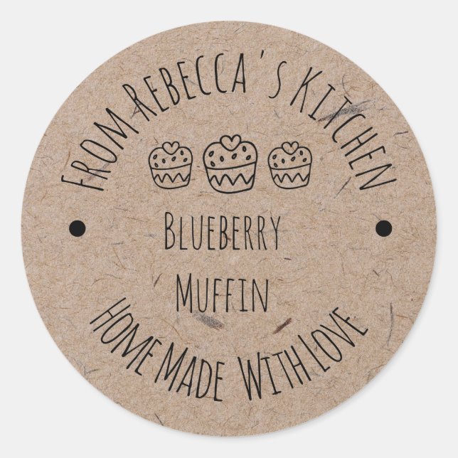 Homemade with Love Kraft Paper | Baked Goods Label (Front)