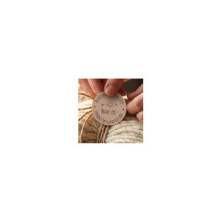 Homemade with Love Kraft Paper Thank You Classic Round Sticker