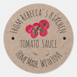 Homemade with Love Kraft Paper Tomato Sauce Label