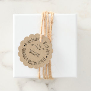 Homemade with Love Kraft Paper   Wedding Favour Tags