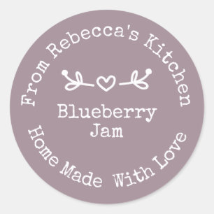 Homemade with Love Lavender    Jam Canning Label