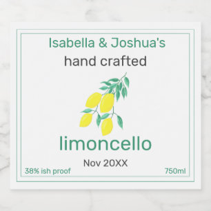 Homemade with love limoncello label