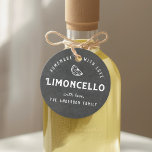 Homemade with Love Limoncello Modern Chalkboard Favour Tags<br><div class="desc">Custom-designed limoncello favour/gift tags featuring personalized text/gift message on chalkboard style background.</div>