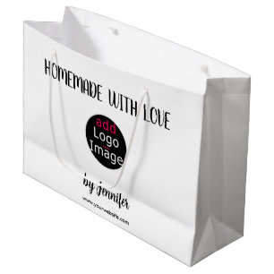 Homemade With Love Modern Professional Custom Logo Large Gift Bag