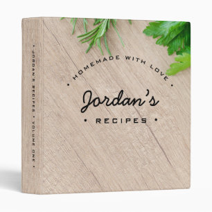 Homemade with Love Name Recipe Wood Grain Binder