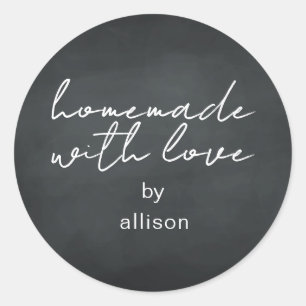 Homemade with Love Personalized Chalkboard Gift Classic Round Sticker
