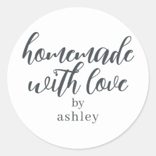 Homemade with Love Personalized Classic Round Sticker
