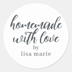 Homemade with Love Personalized Classic Round Sticker