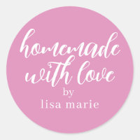 Homemade with Love Personalized Fuchsia Pink Gift