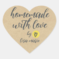 Homemade with Love Personalized Kraft Paper Heart