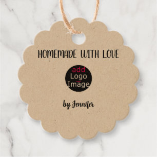Homemade With Love Professional Customizable Beige Favour Tags