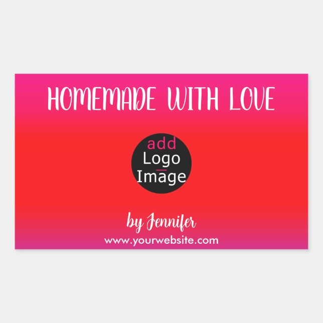 Homemade With Love Professional Customizable Logo Sticker (Front)