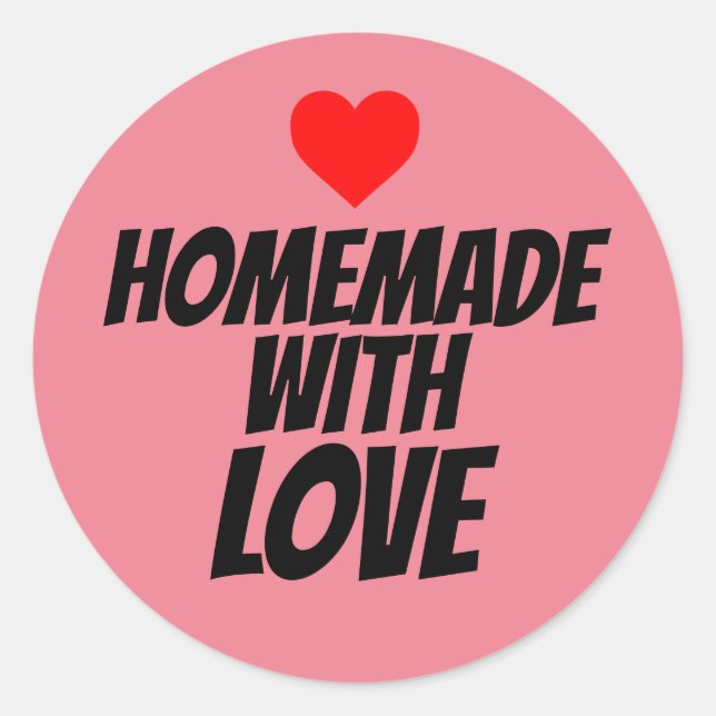 HOMEMADE WITH LOVE ROUND STICKERS (Front)