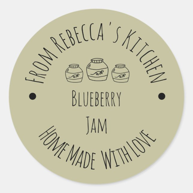 Homemade with Love Sage Green | Jam Canning Label (Front)