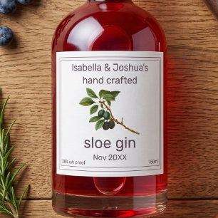 Homemade with love Sloe Gin label