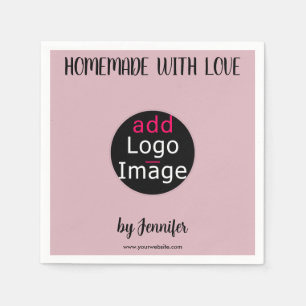 Homemade With Love Stylish Custom Dusty Rose Pink  Napkin