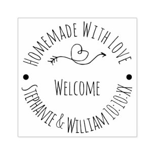 Homemade with Love Welcome Wedding Favour Rubber Stamp