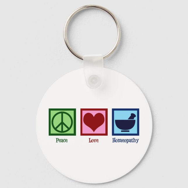 Homeopath Peace Love Homeopathy Keychain (Front)
