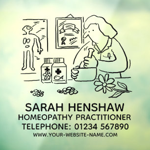 Homeopathic Homeopathy Practitioner Square Window Cling