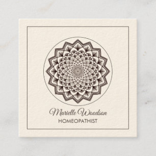 Homeopathy Mandala Symmetry    White Square Business Card