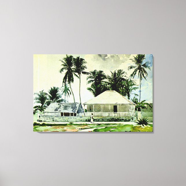 Homer - Cabins, Nassau Canvas Print (Front)