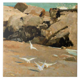 Homer - Rocky Coast and Gulls, fine art Tile