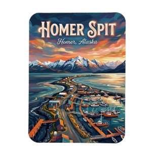 Homer Spit Alaska Postcard Magnet
