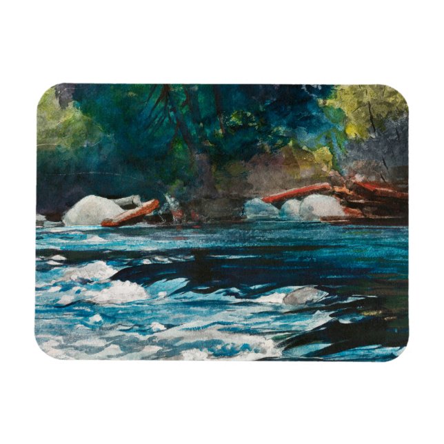 Homer - The Rapids, Hudson River, Adirondacks Magnet (Horizontal)