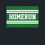 HOMERUN Bright Green White Summer Baseball Stripes Canvas Print<br><div class="desc">This sporty, baseball design features bold athletic HOMERUN text inside wide white racing stripes against bright green background. The colours and text in this design can be personalized.</div>