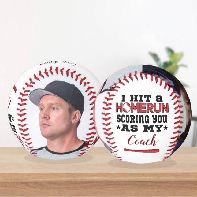 Homerun Coach Thank You Gift Custom Photo Baseball (Creator Uploaded)