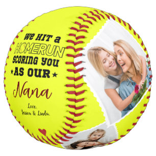 Homerun Nana Grandma Mother's Day Custom Photo Softball