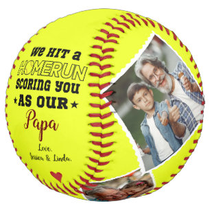 Homerun Papa Father’s Day Custom Photo & Names Softball