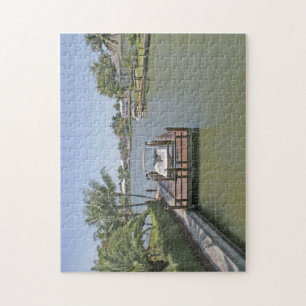 Homes and docks on canal Marco Island Florida Jigsaw Puzzle