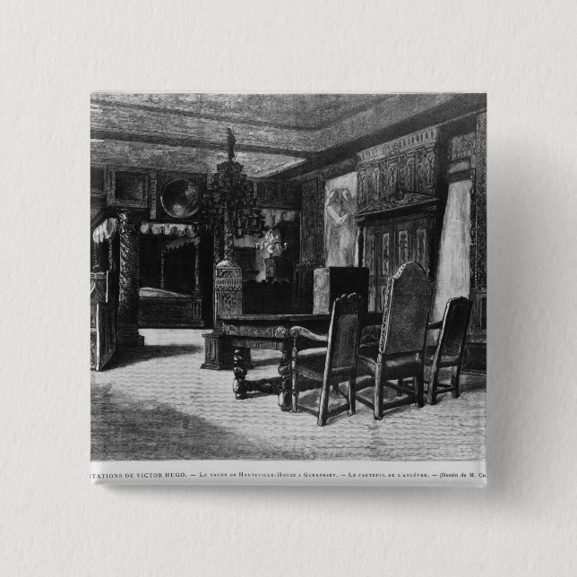 Homes of Victor Hugo 2 Inch Square Button (Front)