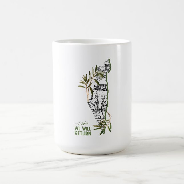 Homes Within the Map, Embraced by Olive Branches Coffee Mug (Center)