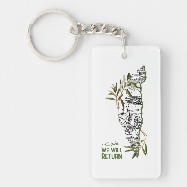 Homes Within the Map, Embraced by Olive Branches Keychain (Front)