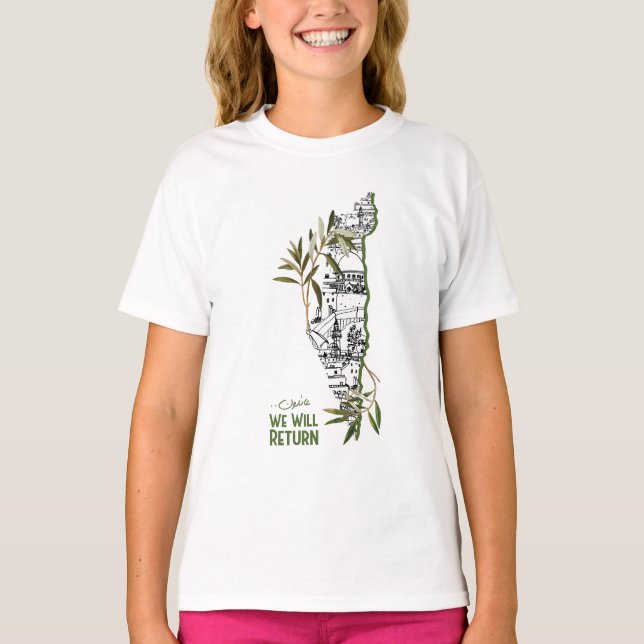 Homes Within the Map, Embraced by Olive Branches T-Shirt (Front)