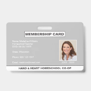 Homeschool CO-OP Membership Parent ID Badge