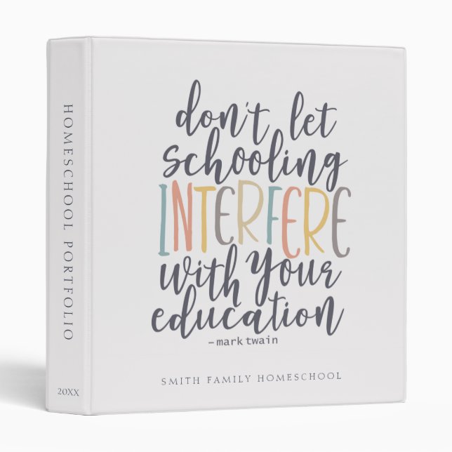 Homeschool Colourful Quotes Binder (Front/Spine)