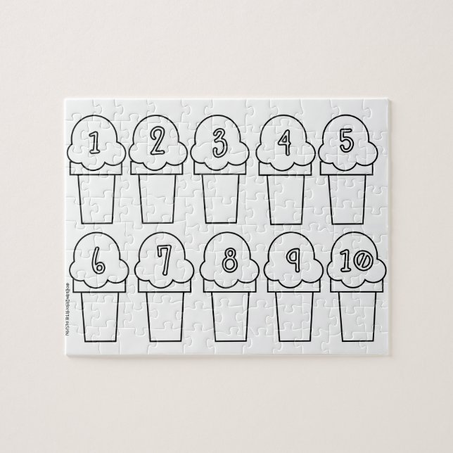 Homeschool Counting Colouring Puzzles Ice Cream (Horizontal)