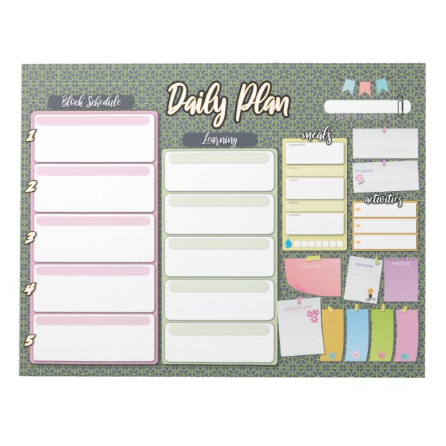 HOMESCHOOL DAIN PLANNER bloc-notes (Devant)