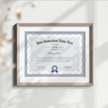 Homeschool Diploma Traditional Blue