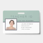 Homeschool Enseignant ID Badge Élégant Floral
