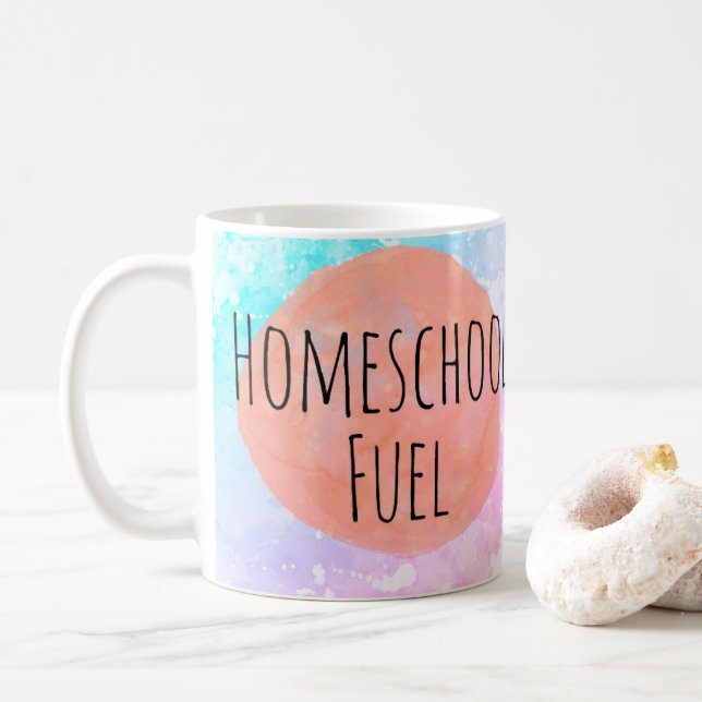 Homeschool Fuel Funny Mom Coffee Mug (With Donut)