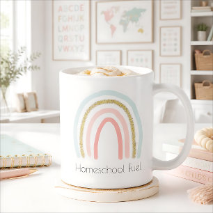 Homeschool Fuel Homeschool Mom Rainbow Glitter Coffee Mug