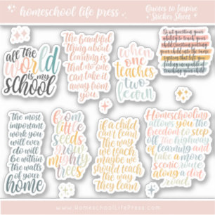 Homeschool Inspiring Quotes Sticker Sheet