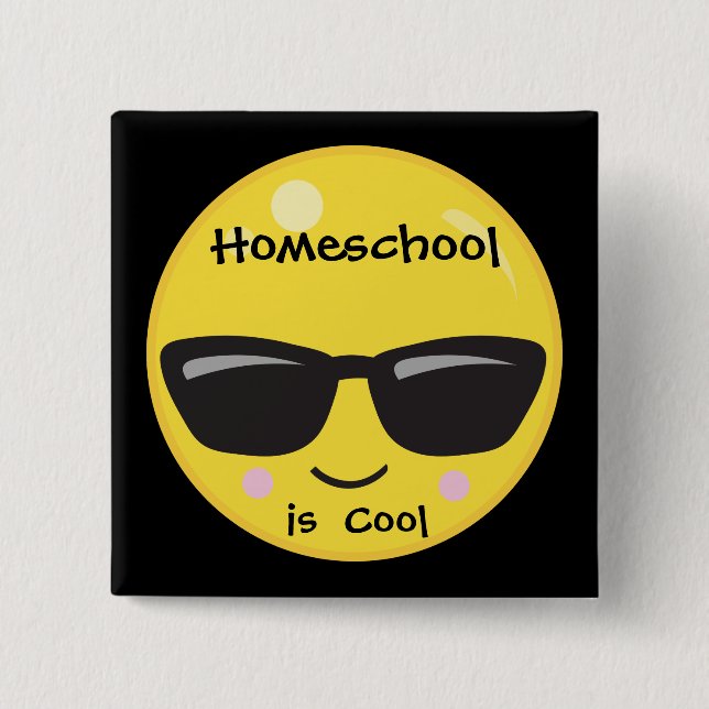 Homeschool is Cool 2 Inch Square Button (Front)