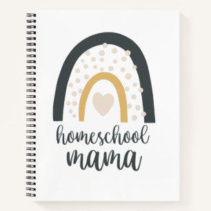 Homeschool Mama Boho Rainbow Heart Checklist Notebook