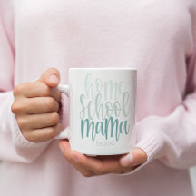 Homeschool Mama Est Personalized Date Blue Tones
